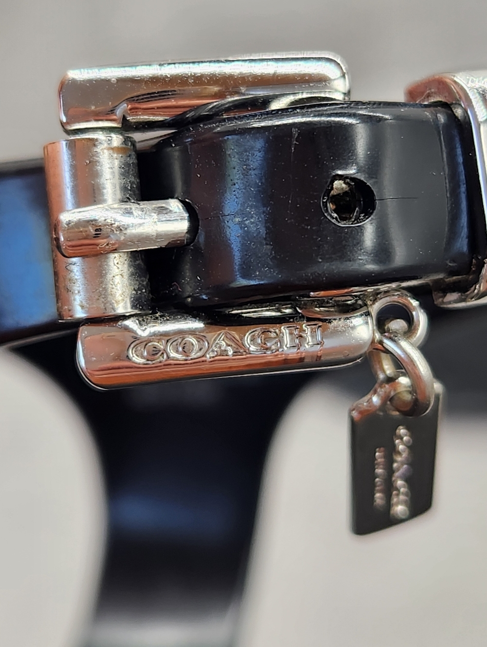 Coach T-strap Sandals 9 Black Jelly Piccadilly A6370 Thong Dainty Logo Charm - Picture 8 of 16